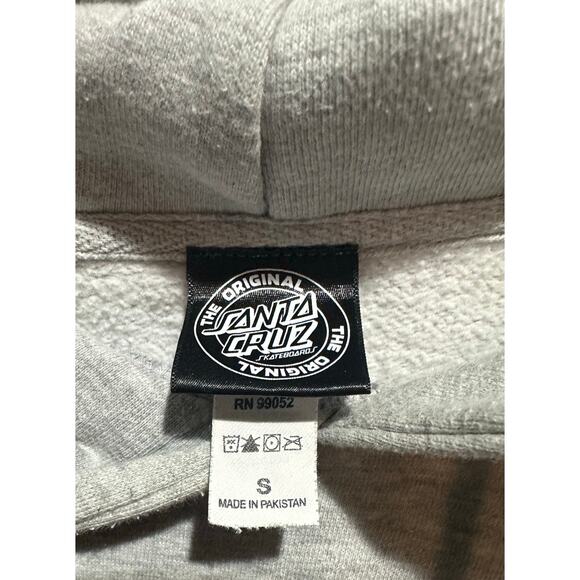 Santa Cruz Mens Size Small Gray With Colorful Logo Design Hoodie Sweater Hoodie - Picture 3 of 7